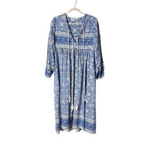 Prairie Maxi Dress Medium Cottagecore Peasant Country Bohemian Floral Western
